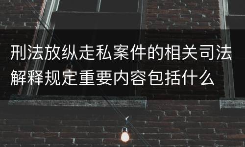 刑法放纵走私案件的相关司法解释规定重要内容包括什么