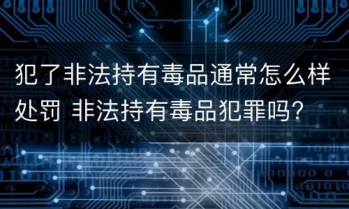 犯了非法持有毒品通常怎么样处罚 非法持有毒品犯罪吗?