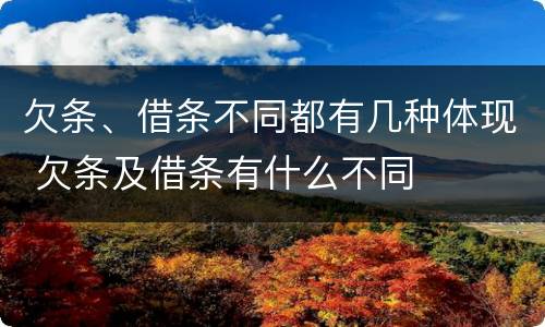 欠条、借条不同都有几种体现 欠条及借条有什么不同
