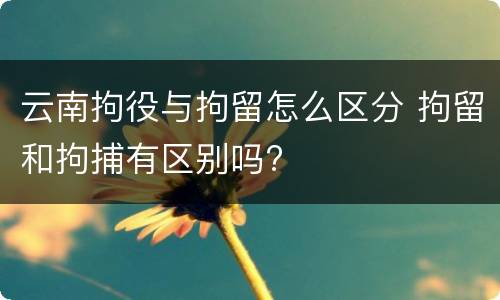 云南拘役与拘留怎么区分 拘留和拘捕有区别吗?