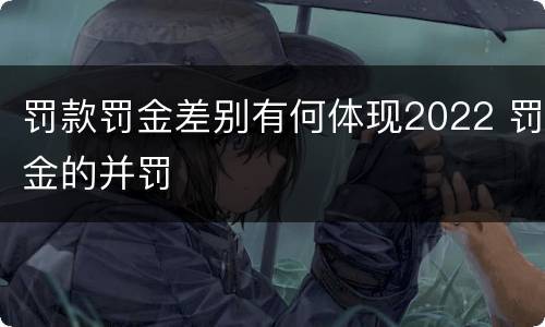 罚款罚金差别有何体现2022 罚金的并罚