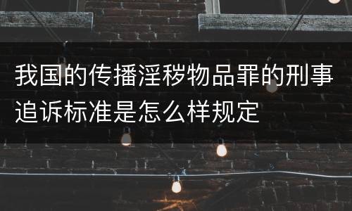 我国的传播淫秽物品罪的刑事追诉标准是怎么样规定