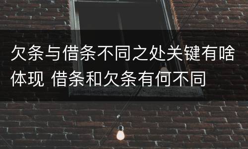 欠条与借条不同之处关键有啥体现 借条和欠条有何不同