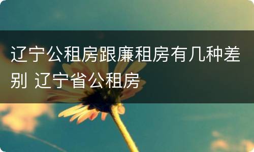 辽宁公租房跟廉租房有几种差别 辽宁省公租房