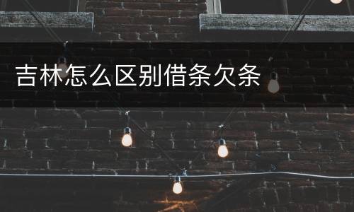 吉林怎么区别借条欠条