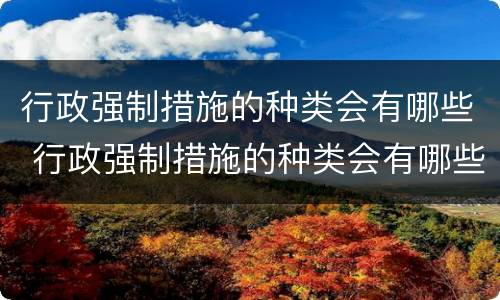 行政强制措施的种类会有哪些 行政强制措施的种类会有哪些呢