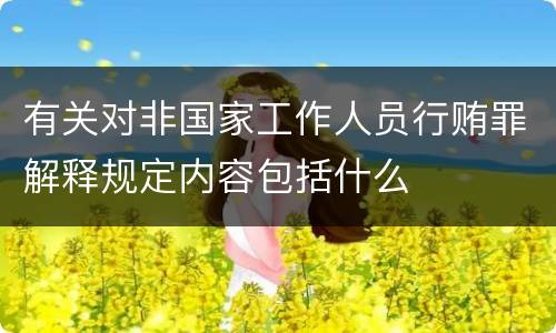 有关对非国家工作人员行贿罪解释规定内容包括什么