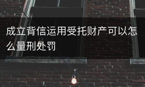成立背信运用受托财产可以怎么量刑处罚