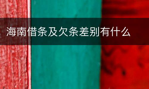 海南借条及欠条差别有什么