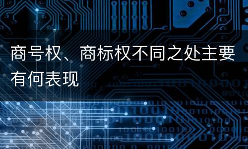 商号权、商标权不同之处主要有何表现
