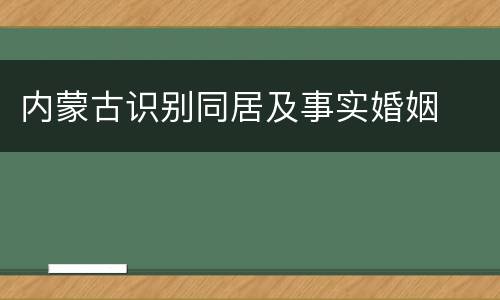 内蒙古识别同居及事实婚姻