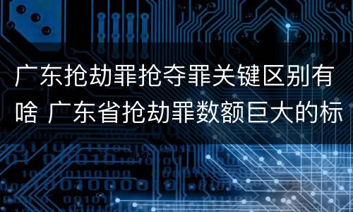 广东抢劫罪抢夺罪关键区别有啥 广东省抢劫罪数额巨大的标准
