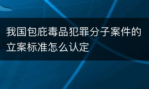 我国包庇毒品犯罪分子案件的立案标准怎么认定