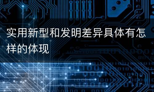 实用新型和发明差异具体有怎样的体现