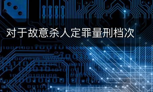 对于故意杀人定罪量刑档次