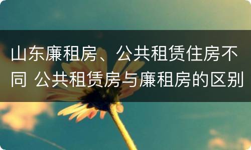 山东廉租房、公共租赁住房不同 公共租赁房与廉租房的区别