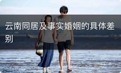 云南同居及事实婚姻的具体差别