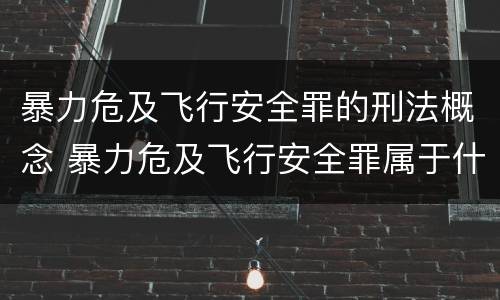 暴力危及飞行安全罪的刑法概念 暴力危及飞行安全罪属于什么犯