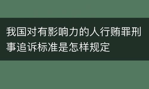 我国对有影响力的人行贿罪刑事追诉标准是怎样规定
