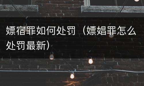 嫖宿罪如何处罚（嫖娼罪怎么处罚最新）