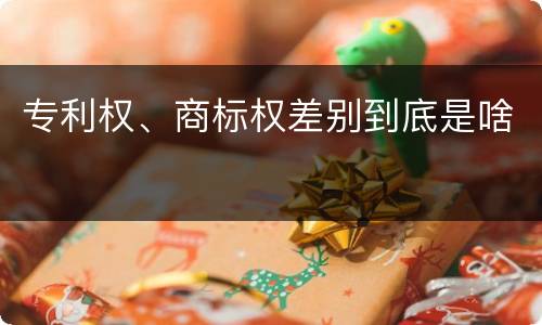 专利权、商标权差别到底是啥