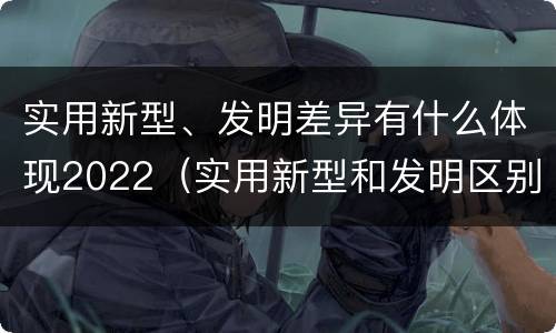 实用新型、发明差异有什么体现2022（实用新型和发明区别）