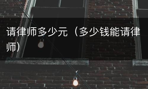 请律师多少元（多少钱能请律师）
