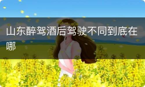 山东醉驾酒后驾驶不同到底在哪