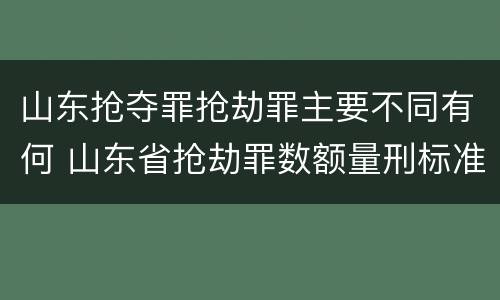 山东抢夺罪抢劫罪主要不同有何 山东省抢劫罪数额量刑标准