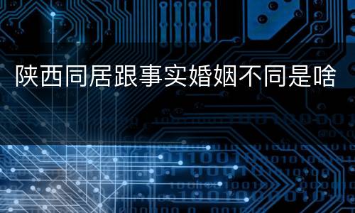 陕西同居跟事实婚姻不同是啥