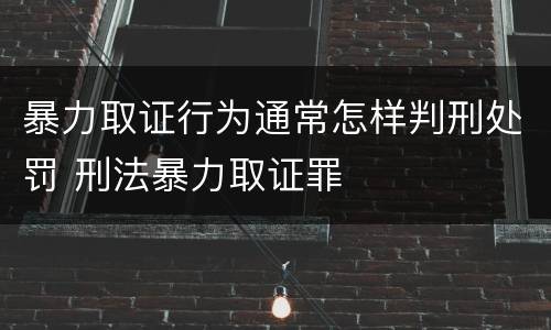 暴力取证行为通常怎样判刑处罚 刑法暴力取证罪