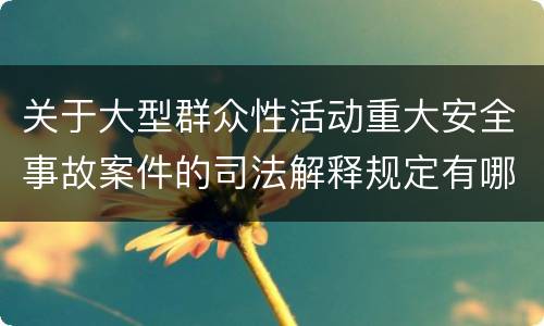 关于大型群众性活动重大安全事故案件的司法解释规定有哪些主要内容