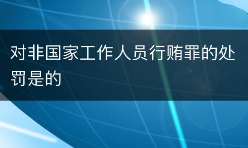 对非国家工作人员行贿罪的处罚是的