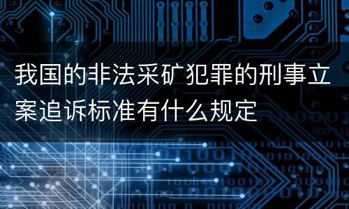 我国的非法采矿犯罪的刑事立案追诉标准有什么规定