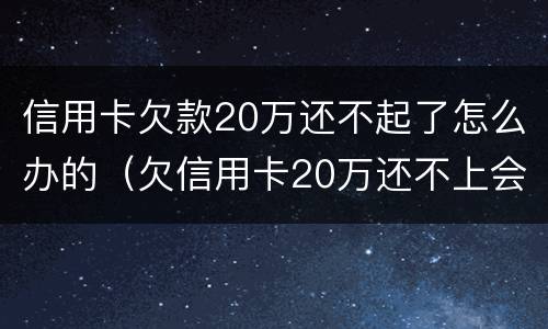 信用卡欠款20万还不起了怎么办的（欠信用卡20万还不上会判刑几年）