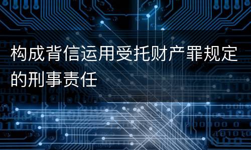 构成背信运用受托财产罪规定的刑事责任