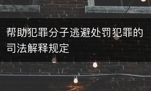 帮助犯罪分子逃避处罚犯罪的司法解释规定