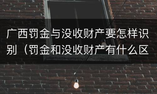 广西罚金与没收财产要怎样识别（罚金和没收财产有什么区别）