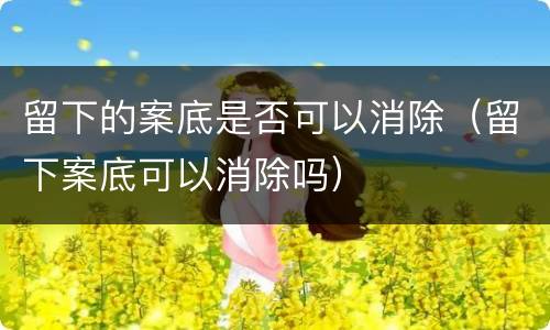 留下的案底是否可以消除（留下案底可以消除吗）