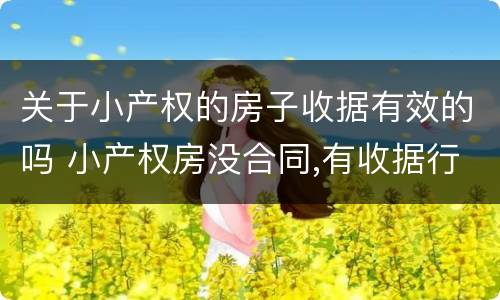 关于小产权的房子收据有效的吗 小产权房没合同,有收据行不