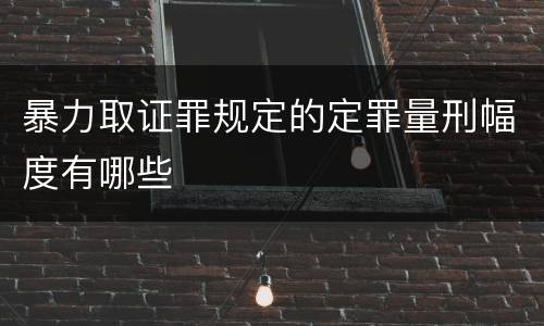 暴力取证罪规定的定罪量刑幅度有哪些