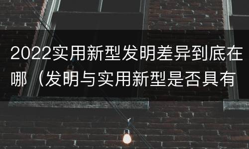2022实用新型发明差异到底在哪（发明与实用新型是否具有实用性）