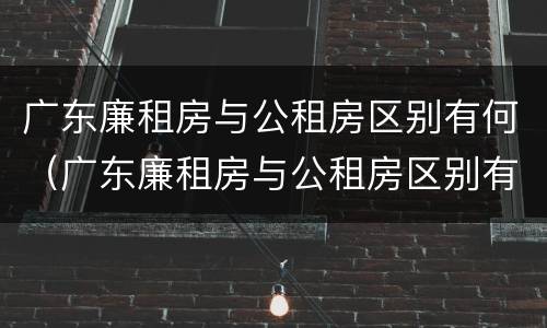 广东廉租房与公租房区别有何（广东廉租房与公租房区别有何不同）