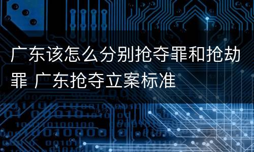 广东该怎么分别抢夺罪和抢劫罪 广东抢夺立案标准