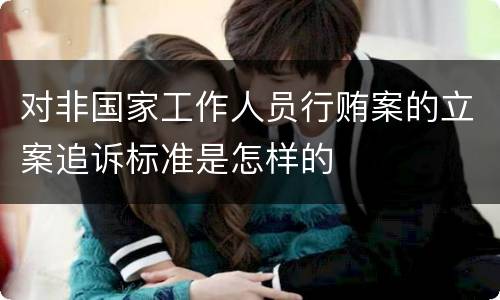 对非国家工作人员行贿案的立案追诉标准是怎样的