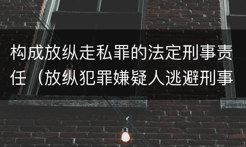构成放纵走私罪的法定刑事责任（放纵犯罪嫌疑人逃避刑事责任）