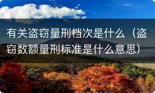有关盗窃量刑档次是什么（盗窃数额量刑标准是什么意思）
