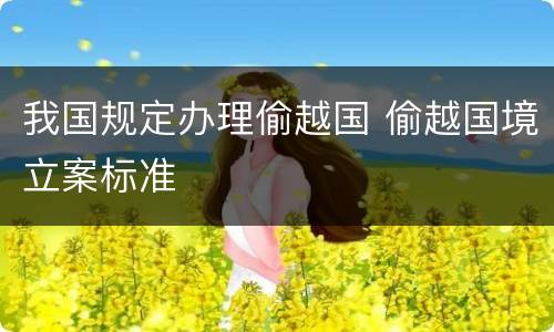 我国规定办理偷越国 偷越国境立案标准