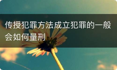 传授犯罪方法成立犯罪的一般会如何量刑