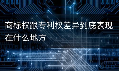 商标权跟专利权差异到底表现在什么地方